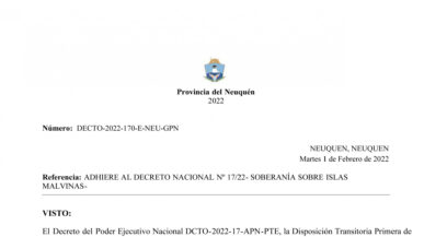 Neuquén decreta que toda su documentación oficial llevará la leyenda “Las Malvinas son Argentinas”